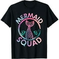 thumbnail image 1 of Mermaid Birthday Squad Party Matching Womens T-Shirt, 1 of 4