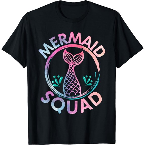 Mermaid Birthday Squad Party Matching Womens T-Shirt