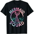 thumbnail image 1 of Mermaid Birthday Squad Party Matching Womens T-Shirt, 1 of 4