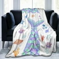 thumbnail image 1 of Mermaid Blanket Soft Fleece Flannel Lightweight Birthday Gifts Blankets Cozy Warm Cute Throw Blanket Living Rooms Sofa Decor Blanket All Seasons 80x60 Inches, 1 of 6