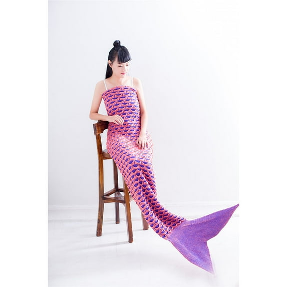 YUNLIGHTS Mermaid Blanket for Women Double-Sided Fabric 1Set