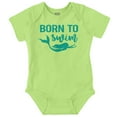 thumbnail image 1 of Mermaid Born to Swim Cute Water Lover Bodysuit Jumper Girls Infant Baby Brisco Brands 24M, 1 of 6