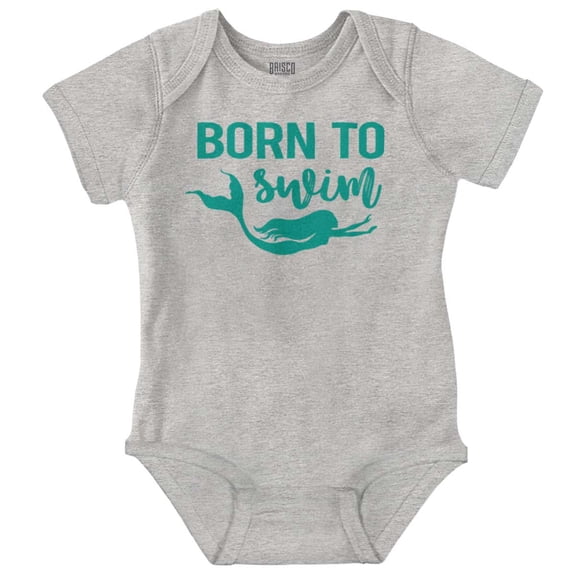 Mermaid Born to Swim Cute Water Lover Bodysuit Jumper Girls Infant Baby Brisco Brands 6M