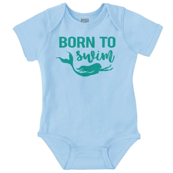 Mermaid Born to Swim Cute Water Lover Bodysuit Jumper Girls Infant Baby Brisco Brands NB