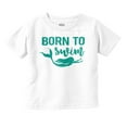 thumbnail image 1 of Mermaid Born to Swim Cute Water Lover Youth T Shirt Tee Girls Infant Toddler Brisco Brands 5T, 1 of 5