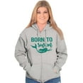 thumbnail image 1 of Mermaid Born to Swim Cute Water Lover Zip Hoodie Sweatshirt Women Brisco Brands M, 1 of 6