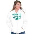 thumbnail image 1 of Mermaid Born to Swim Cute Water Lover Zip Hoodie Sweatshirt Women Brisco Brands S, 1 of 6