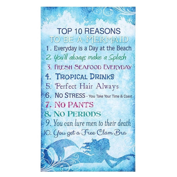 Mermaid Canvas Print Top 10 Reasons to be a Mermaid