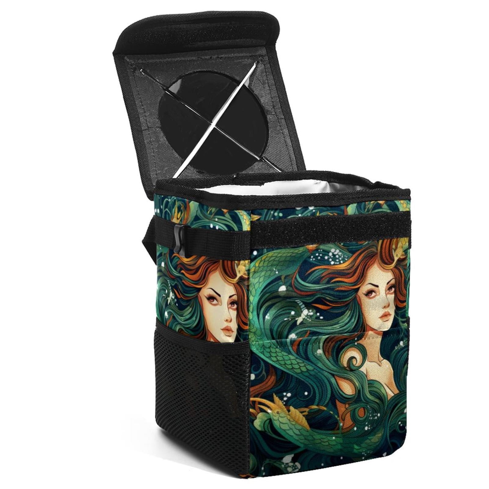 Turtle Seamless Foldable Car Trash Can With Lid, Leak-proof Hanging - View #3