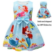 EKEZ Mermaid Casual Dress for Little Girls Princess Cosplay Birthday Party Dress Up