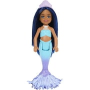 Mermaid Chelsea Barbie Doll with Blue Hair and Ombre Tail and Crown, Mermaid Toys