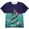 thumbnail image 1 of Mermaid Christmas Tree All Over Youth T Shirt Multi YXL, 1 of 2