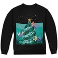 thumbnail image 1 of Mermaid Christmas Tree Youth Sweatshirt Black YXL, 1 of 1