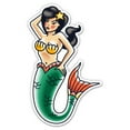 thumbnail image 1 of Mermaid Classic Tattoo Style - 8" Vinyl Sticker - For Car Laptop I-Pad - Waterproof Decal, 1 of 1