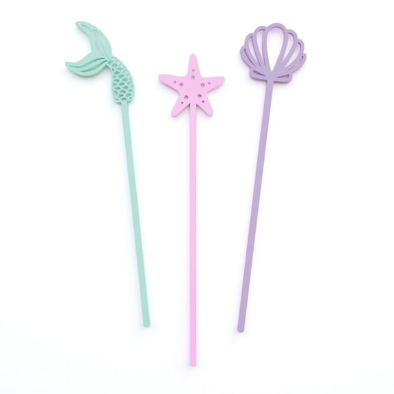 Mermaid Collection Acrylic Drink Stirrers, Set of 12