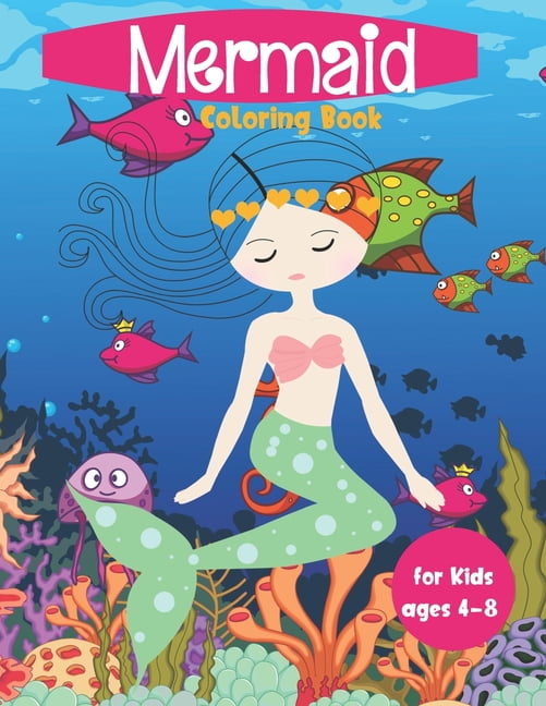 Mermaid Coloring Book For Kids Ages 4-8: Cute Nautical Themed Color ...