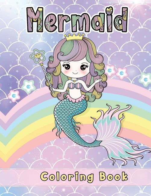 Mermaid Coloring Book for Kids: 60 Gorgeous Coloring Pages of Cute Mermaids  With Ancient Egypt Pyramids. Fun Coloring Activity for Young Girls and Boy  (Coloring Books for Kids #1) (Paperback)