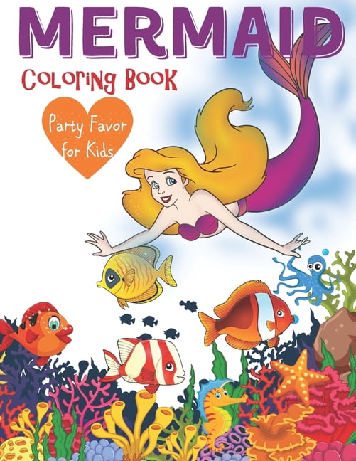 Mermaid Coloring Book Party Favor For Kids: Cute Nautical Themed Color, Dot to Dot, and Word Search Puzzles Provide Hour, (Paperback)