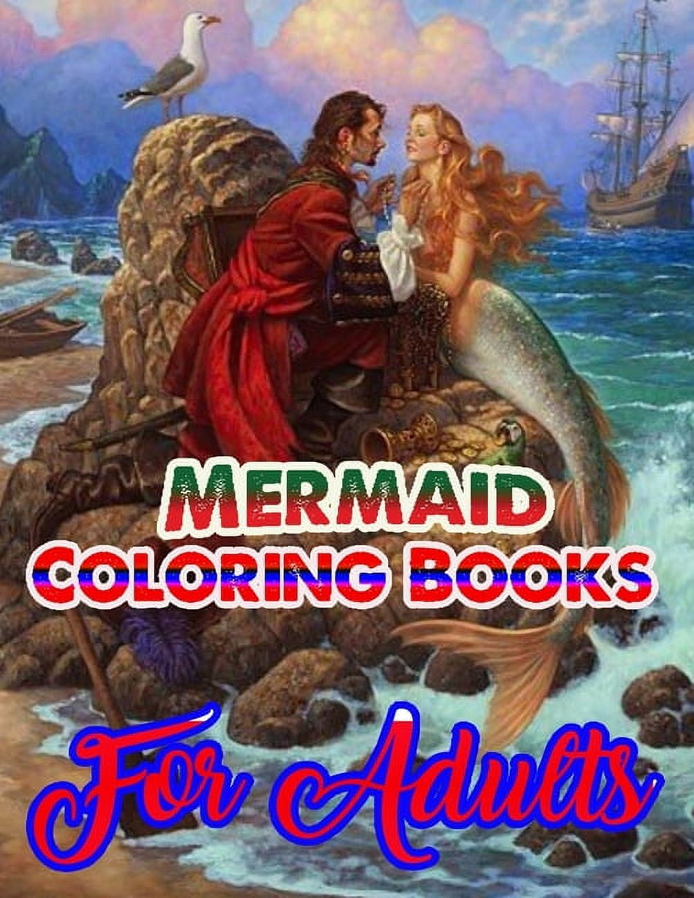 Mermaid Coloring Books For Adults: An Adult Coloring Book with ...