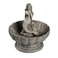 thumbnail image 1 of Evergreen Mermaid Concrete Finish Bird Bath, 1 of 4