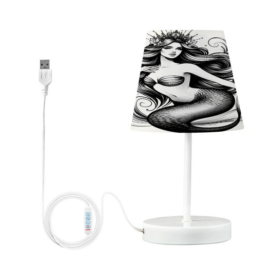 Mermaid Corona Desk Lamp LED Table Nightstand Lamps with 3 Color Temperatures for Home Bedroom Living Room Decor 6x11