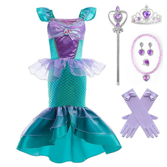 Mermaid Costume for Girls Halloween Birthday Princess Toddler Kids Costumes Mermaid Dress