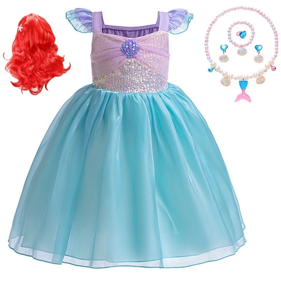 Mermaid Costume for Girls Halloween Birthday Princess Toddler Kids PartyDress