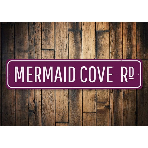 Mermaid Cove Novelty Decor, Metal Wall Sign - 4x18 Inches