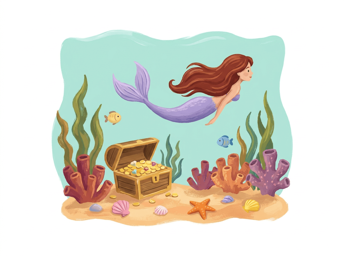 Mermaid Cove Wall Decal 28x23 - Painterly Ocean Water Panel Vinyl ...