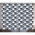 thumbnail image 1 of Mermaid Curtains 2 Panels Set, Continuous Doodle Pattern of Mystical and Magical Girl with Long Hair, Window Drapes for Living Room Bedroom, 108"W X 96"L,Dark Violet Blue White, by Ambesonne, 1 of 3