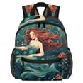 thumbnail image 1 of Mermaid Cute Adjustable Shoulder Strap Backpack with Large Capacity, Printed Design, Lightweight, 1 of 6