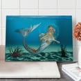 thumbnail image 1 of Mermaid Cutting Board, Graphic of a Mermaid in Tropical Ocean Creature, Decorative Tempered Glass Cutting and Serving Board, Large Size, Sea Blue Navy, by Ambesonne, 1 of 5