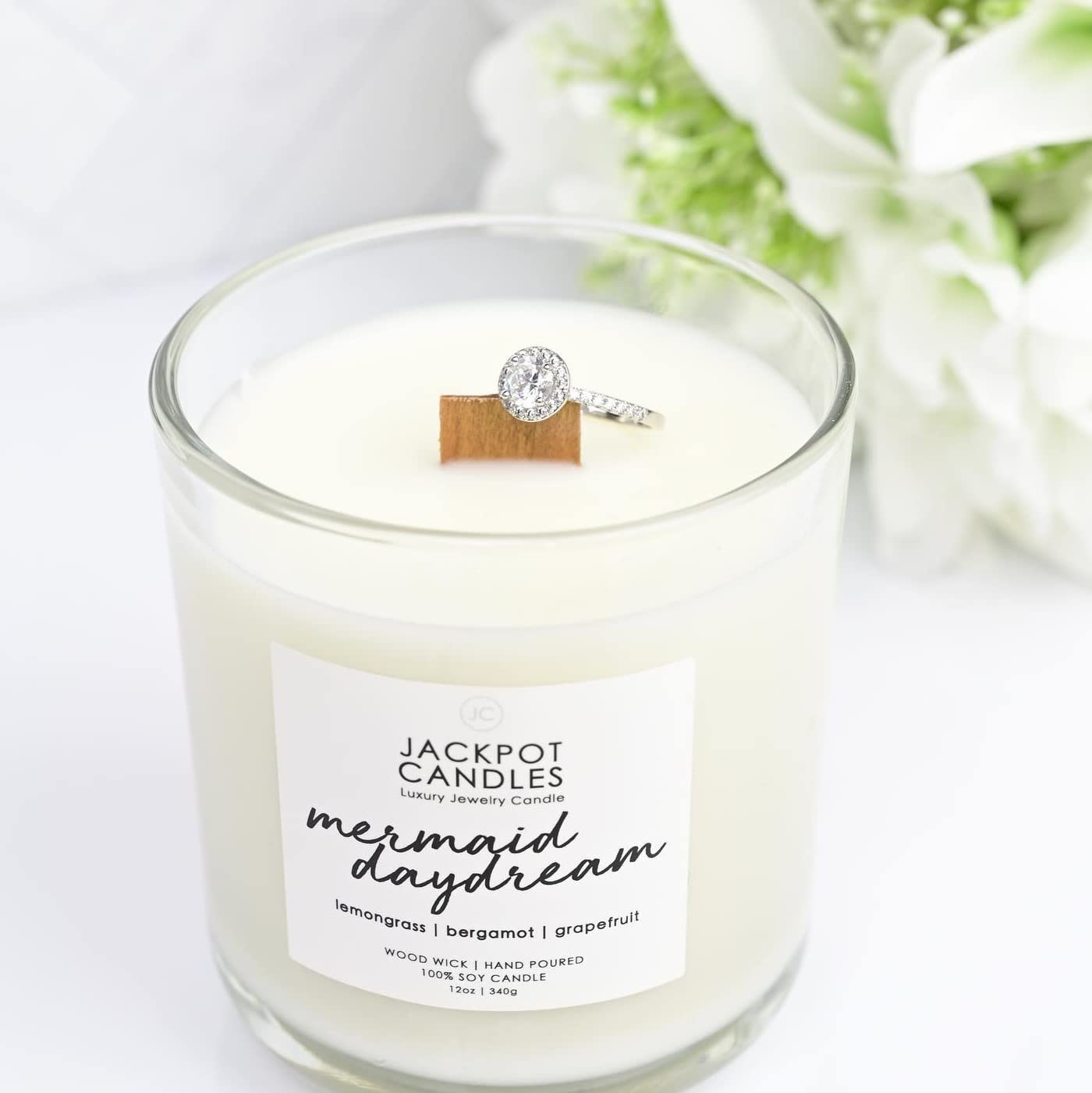 Mermaid Day Dream Candle With Ring Inside (Surprise Jewelry Valued At