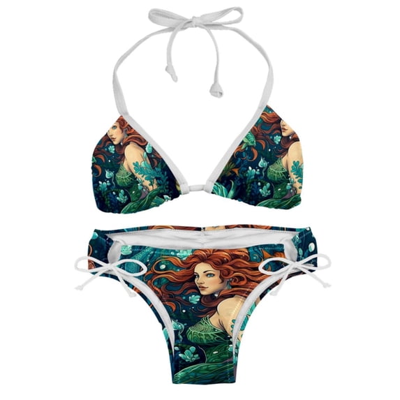 Mermaid Detachable Sponge Adjustable Strap Bikini Set Two-Pack - Ideal for All Seasons
