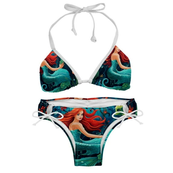 Mermaid Detachable Sponge, Adjustable Strap, Bikini Set Two-Pack Swim Suit – Beach, Pool, Vacation