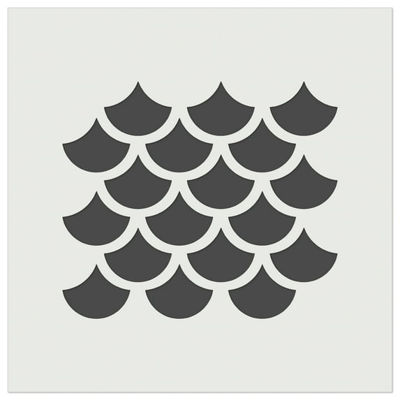 Mermaid Dragon Fish Scales for Seamless Pattern DIY Cookie Wall Craft Stencil - 3.5 Inch