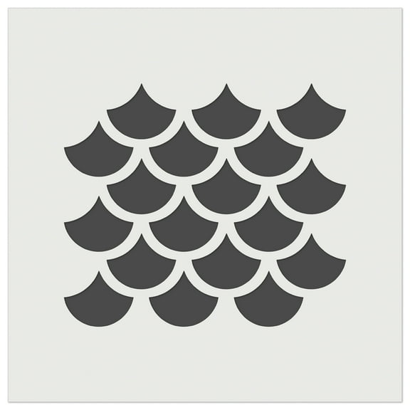 Mermaid Dragon Fish Scales for Seamless Pattern DIY Cookie Wall Craft Stencil - 3.5 Inch