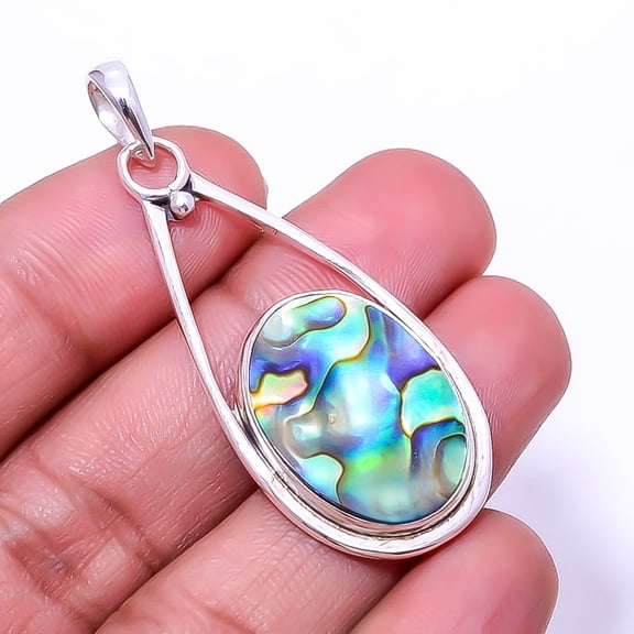 Mermaid Dream Abalone Shell - Australia 925 Sterling Silver Pendant 1.95" P37