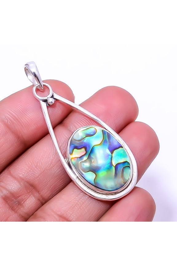 Mermaid Dream Abalone Shell - Australia 925 Sterling Silver Pendant 1.95" P37