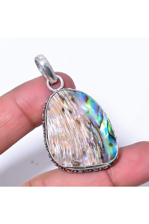 Mermaid Dream Abalone Shell - Australia 925 Sterling Silver Pendant 1.95" P392