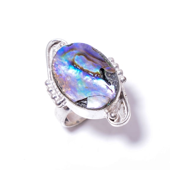 Mermaid Dream Abalone Shell -Australia 925 Sterling Silver Ring S.7 R110