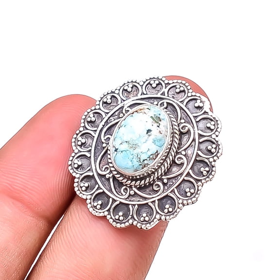 Mermaid Dream Abalone Shell -Australia Oxidised 925 Sterling Silver Ring S.9 R41
