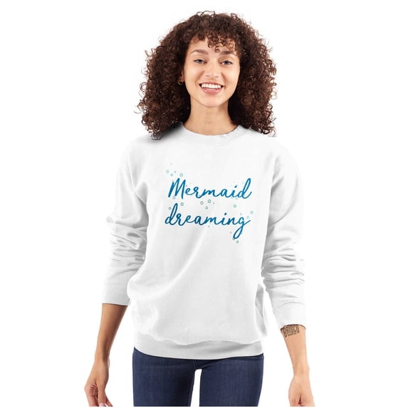 Mermaid Dreams Water Babies Beach Day Women Crewneck Sweatshirt Brisco Brands S