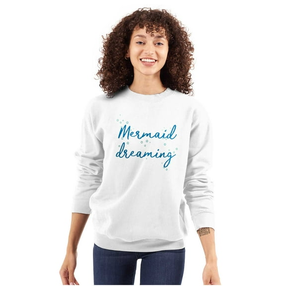 Mermaid Dreams Water Babies Beach Day Women Plus Size Crewneck Sweatshirt Brisco Brands 5X