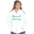 thumbnail image 1 of Mermaid Dreams Water Babies Beach Day Womens Plus Size Graphic Zipper Hoodie Brisco Brands 3X, 1 of 5