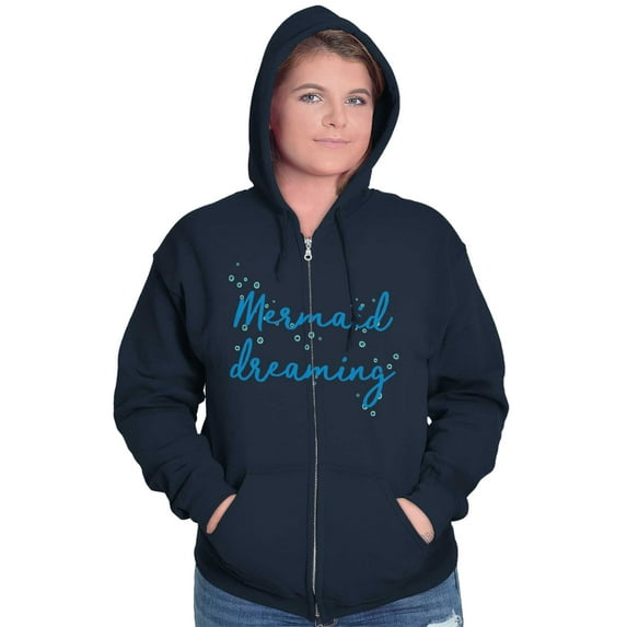 Mermaid Dreams Water Babies Beach Day Women Plus Size Zipper Hoodie Brisco Brands 5X