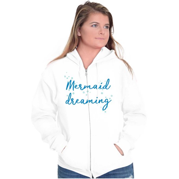 Mermaid Dreams Water Babies Beach Day Zip Hoodie Sweatshirt Women Brisco Brands M