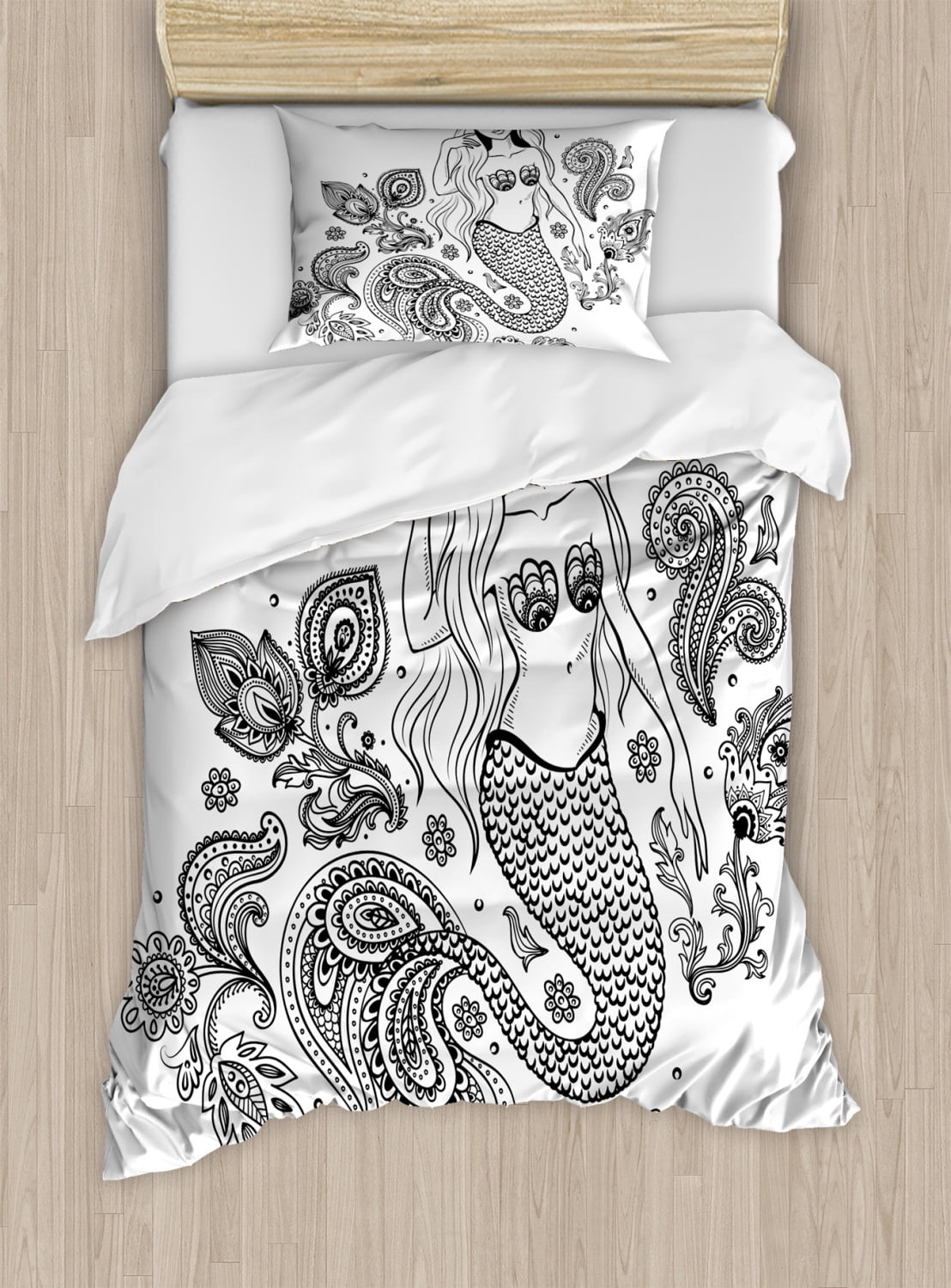 Mermaid Coastal Paisley Duvet Cover Set