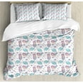 thumbnail image 1 of Mermaid Duvet Cover Set, Underwater Fantasy Fish Girl Woman Swimming Exotic Cartoon, Decorative 3 Piece Bedding Set with 2 Pillow Shams, King Size, Lilac Pale Blue and White, by Ambesonne, 1 of 3