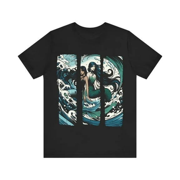 Mermaid Embrace in the Ocean Swell - Jersey Short Sleeve Tee